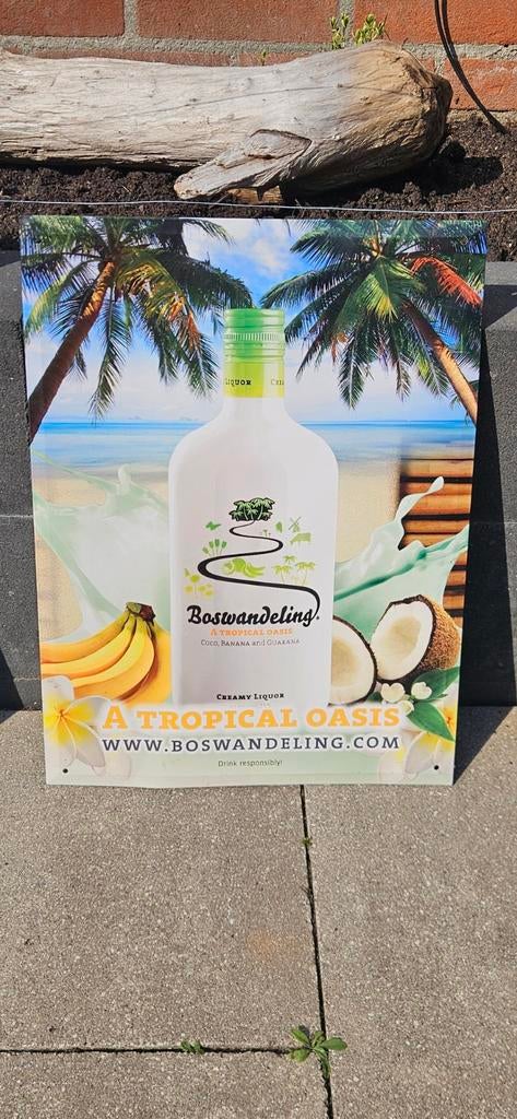 Boswandeling Reclamebord - Tropical Oasis, Verzamelen, Merken en Reclamevoorwerpen, Ophalen of Verzenden, Gebruikt, Reclamebord