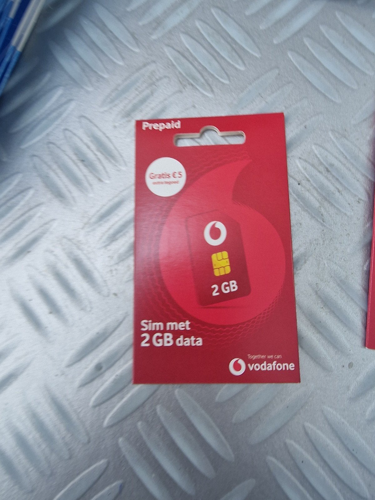 Vodafone Prepaid Simkaart met 2 GB data en €5 tegoed, Vodafone, Nieuw, Ophalen of Verzenden, Simkaart