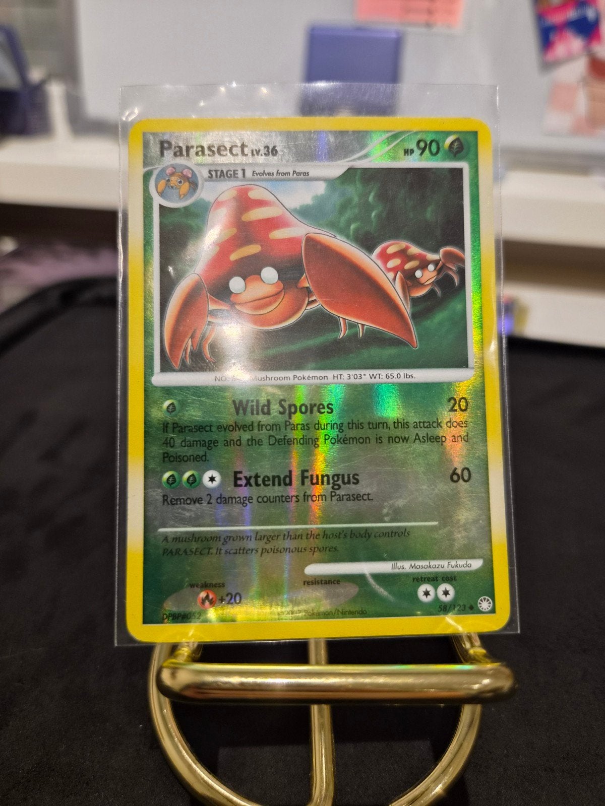 Pokemon Parasect 58/123 Rev Holo - Mysterious Treasures, Ophalen, Gebruikt, Losse kaart, Foil
