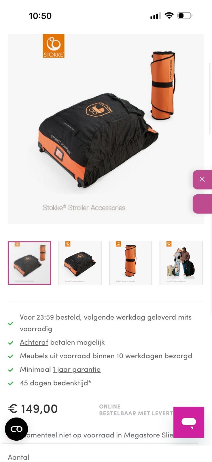 Stokke prampack, Ophalen of Verzenden, Zo goed als nieuw, Overige merken