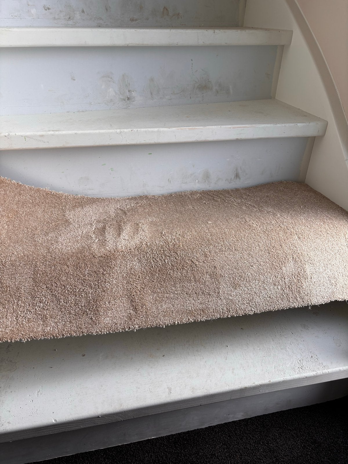 Tapijt voor trap - Beige, nieuw op rol 2 stuks, Ophalen, Beige, 200 cm of meer, Rechthoekig