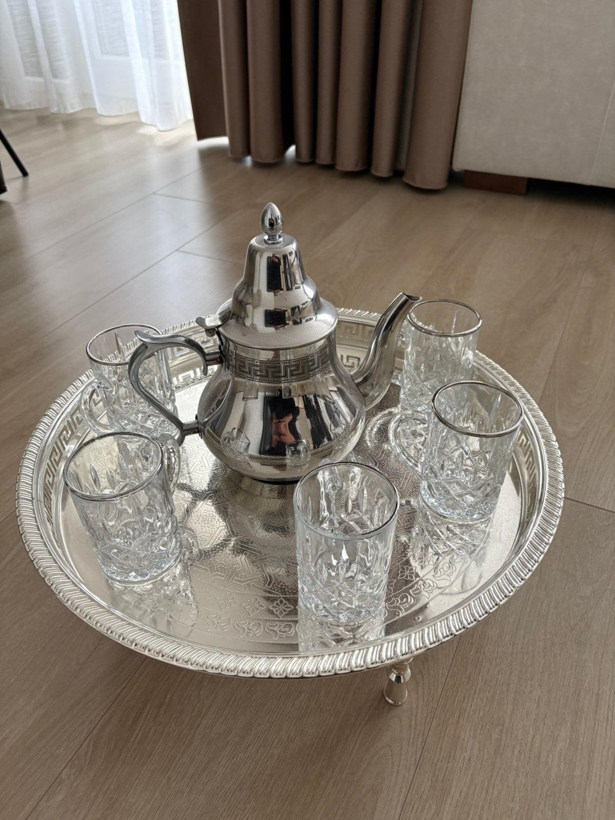 Marokkaanse theepot set, Nieuw, Ophalen of Verzenden, Rechthoekig, Glas