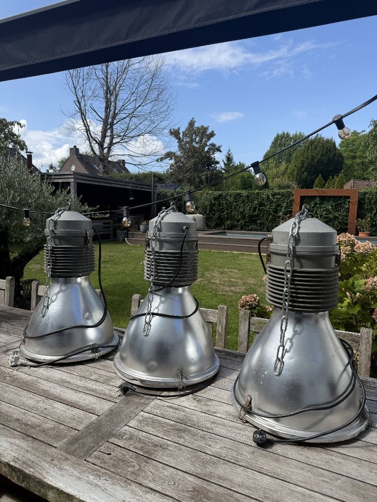 Industriële hang / plafond lampen, Ophalen, Gebruikt, E27 (groot), Glas