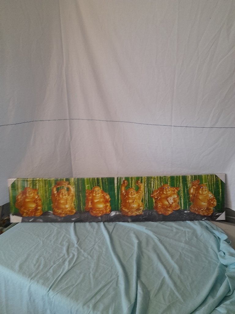 nieuw in verpakking lang schilderij met div boeddha's erop, Ophalen of Verzenden, Nieuw, Schilderij