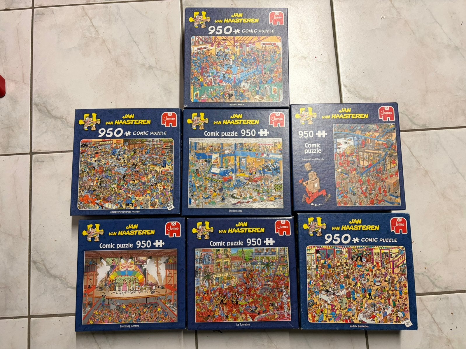 7x Jan van Haasteren 950 stukjes, Ophalen of Verzenden, 500 t/m 1500 stukjes, Zo goed als nieuw