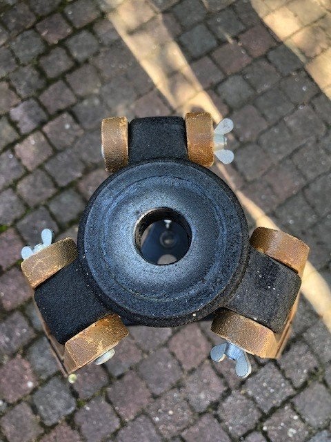 Vintage houten (telescoop) statief (jaren 70), Huis en Inrichting, Ophalen, Hout, Bruin, Gebruikt
