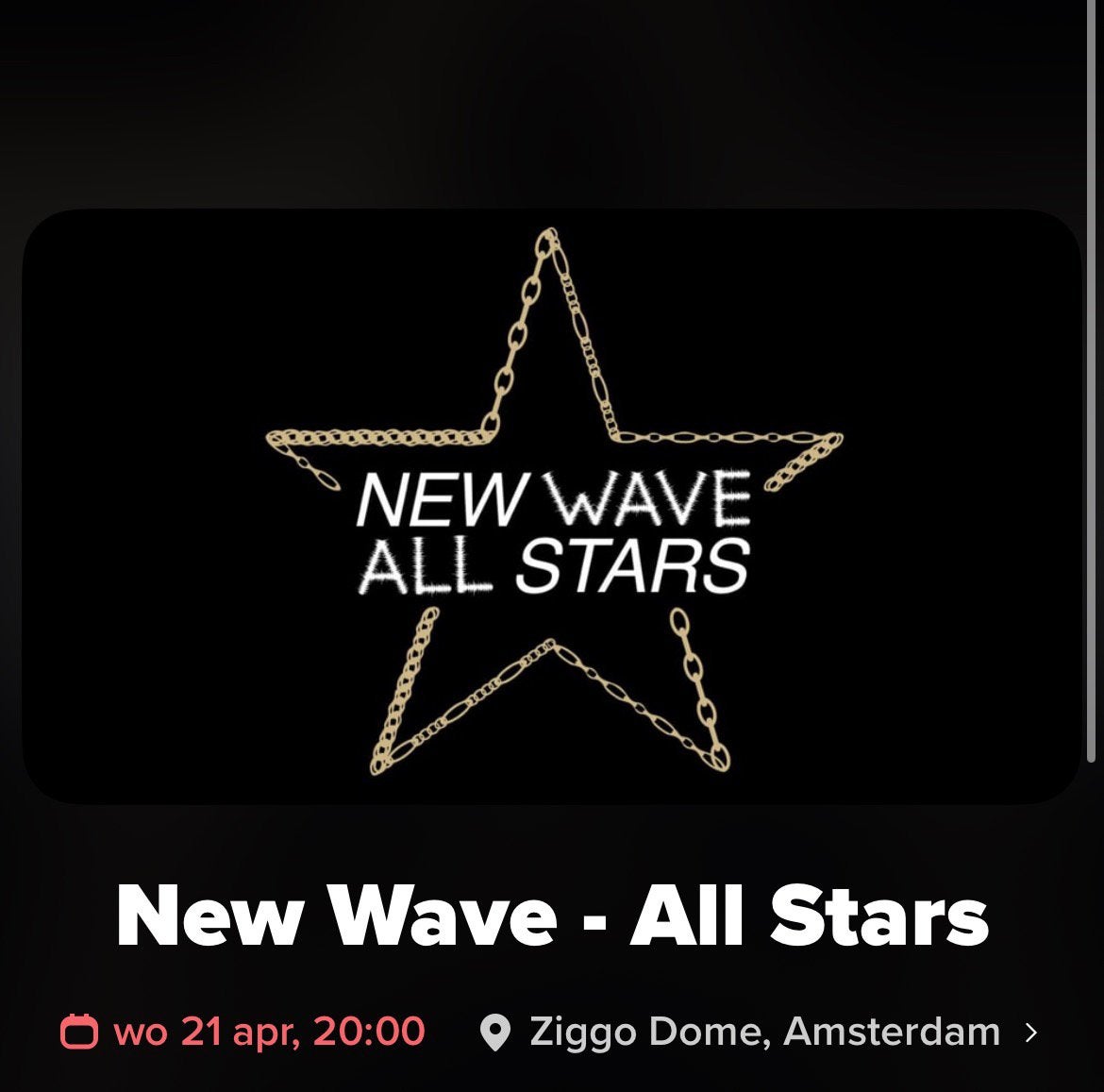 Golden cirkle new wave woensdag 21 april, Tickets en Kaartjes, Eén persoon, April
