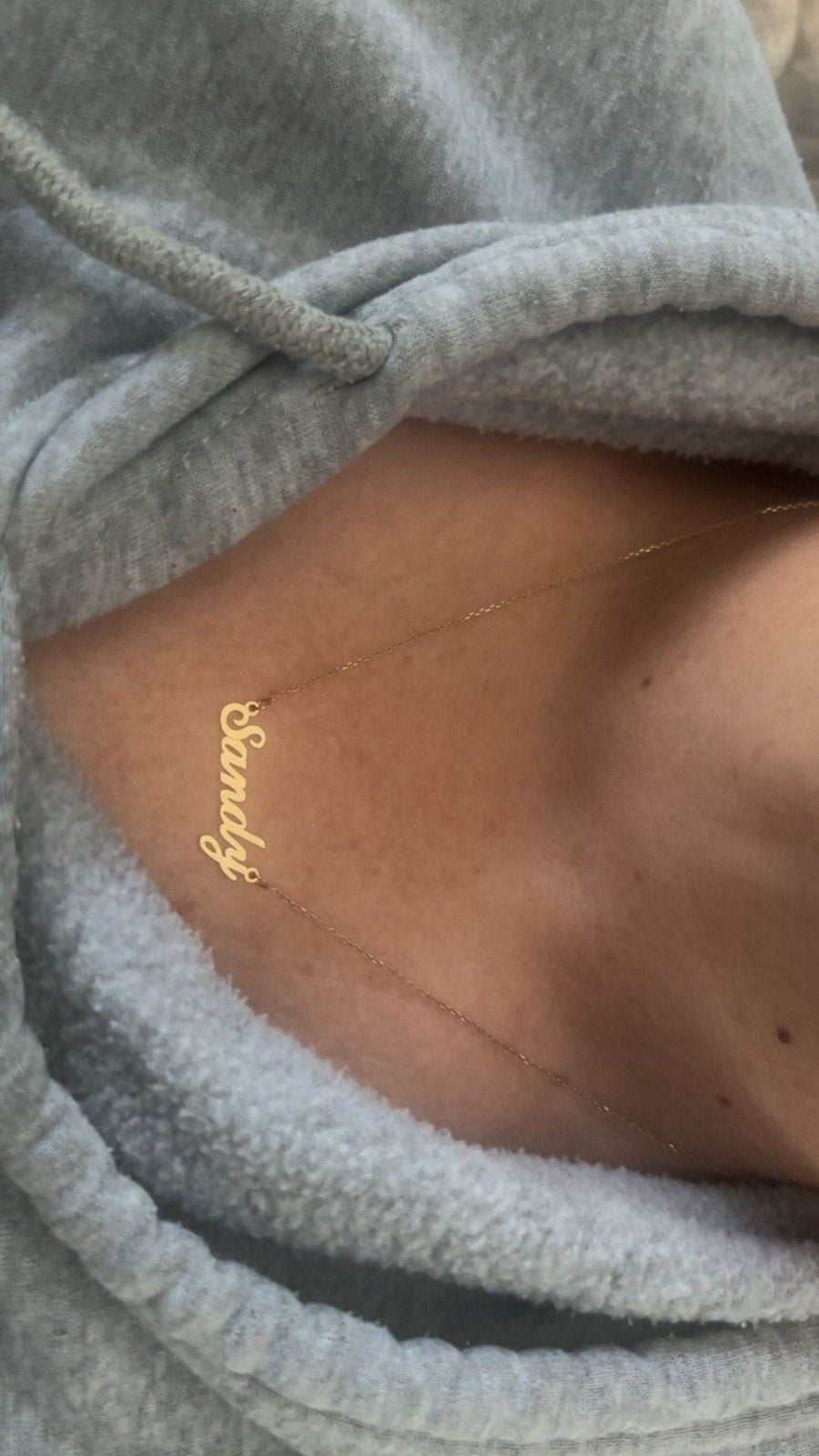 Gouden 14k ketting met naam 'Sandy', Ophalen of Verzenden, Zo goed als nieuw, Goud, Goud