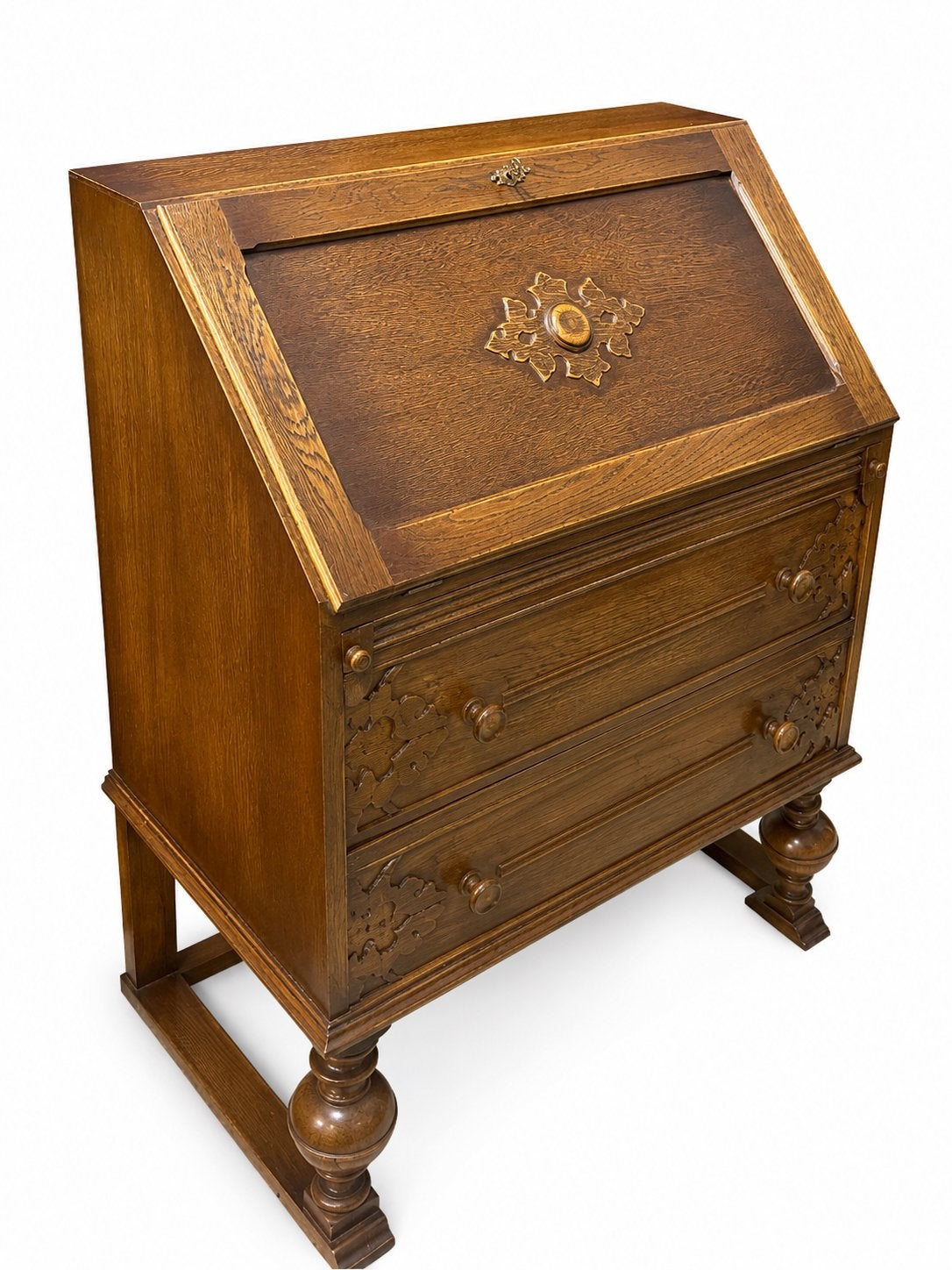 Antieke Eiken Secretaire - Puntgaaf, Ophalen