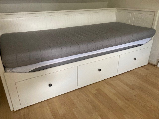 IKEA HEMNES bed(bank) met 3 opberglades Wit, 80 x 200 cm, Ophalen, Gebruikt, Eenpersoons, Wit