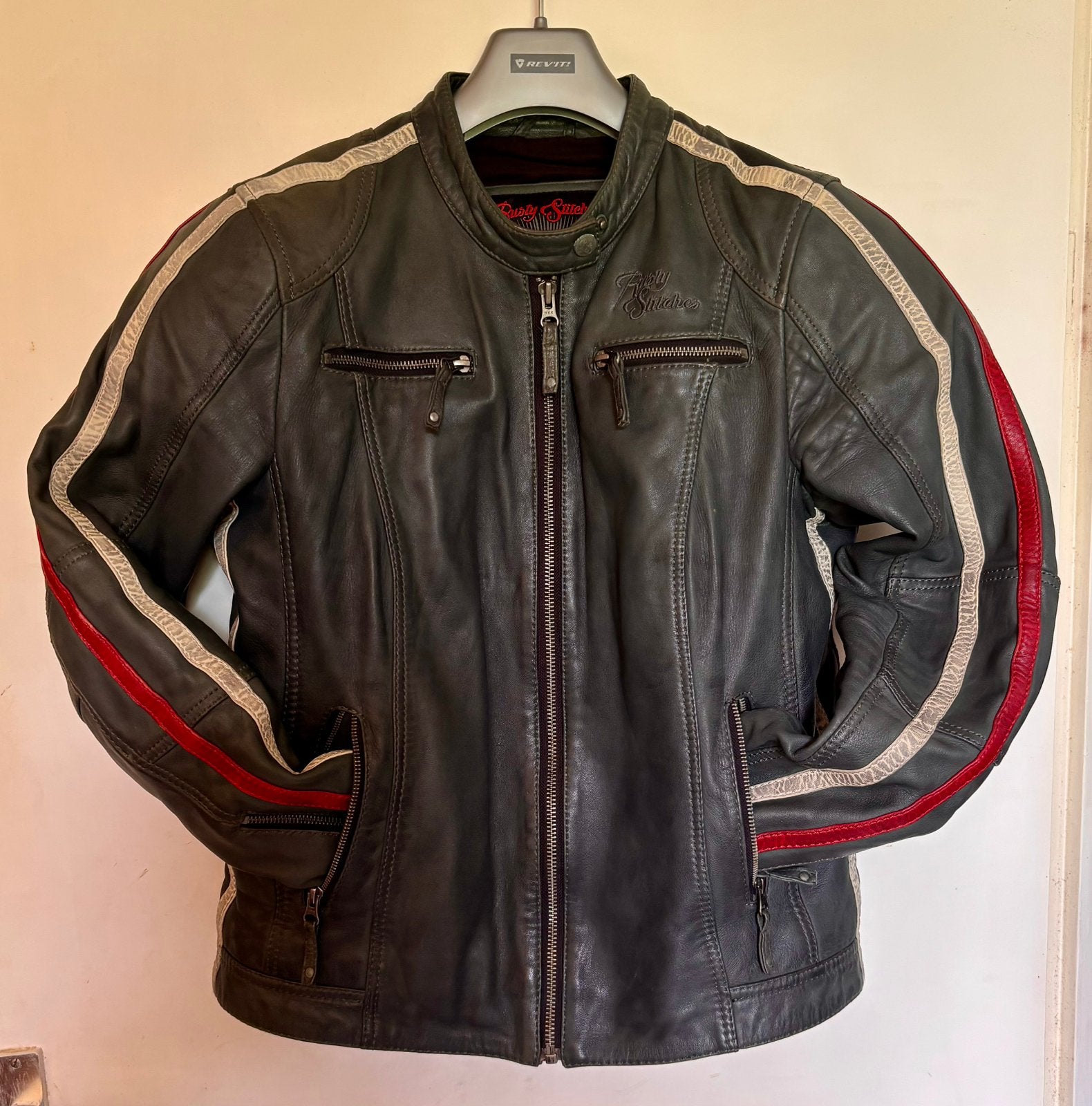 Dames lamsleren motorjas retrolook, Motoren, Kleding | Motorkleding, Jas | leer, Dames, Tweedehands, Ophalen of Verzenden