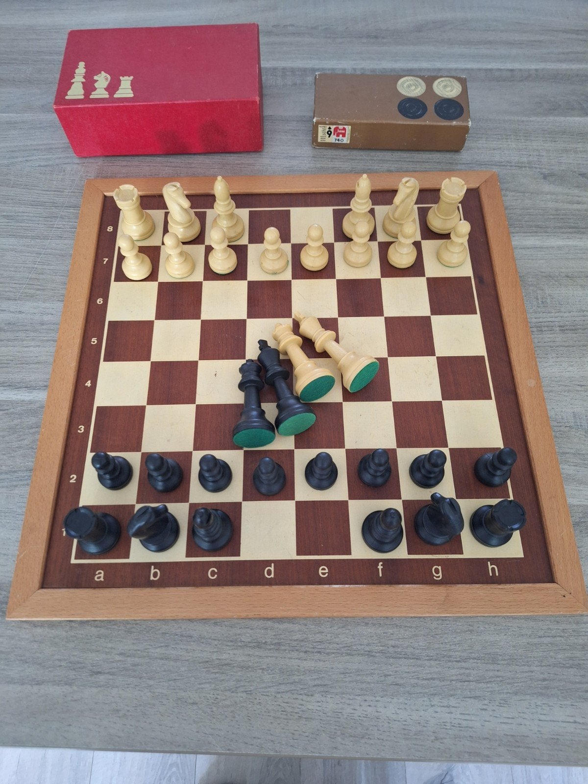 schaakspel en damspel, Een of twee spelers, Ophalen of Verzenden, Zo goed als nieuw