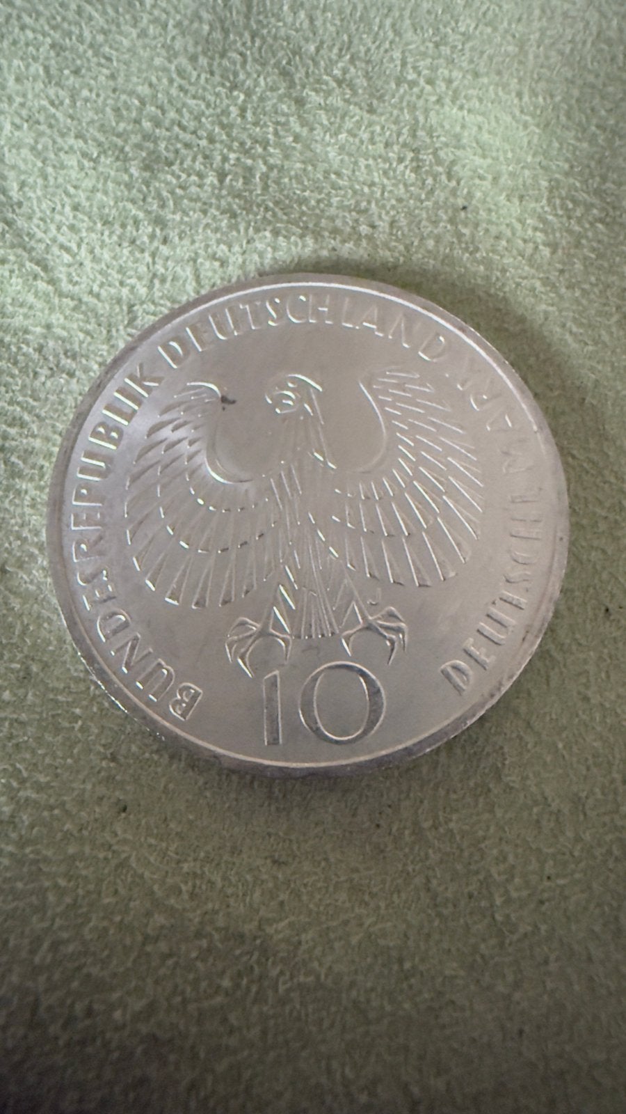 OLYMPIC GAMES RINGS & FIRE 1972 10 DEUTSCHE MARKSMINT MARK J, Ophalen of Verzenden, Duitsland