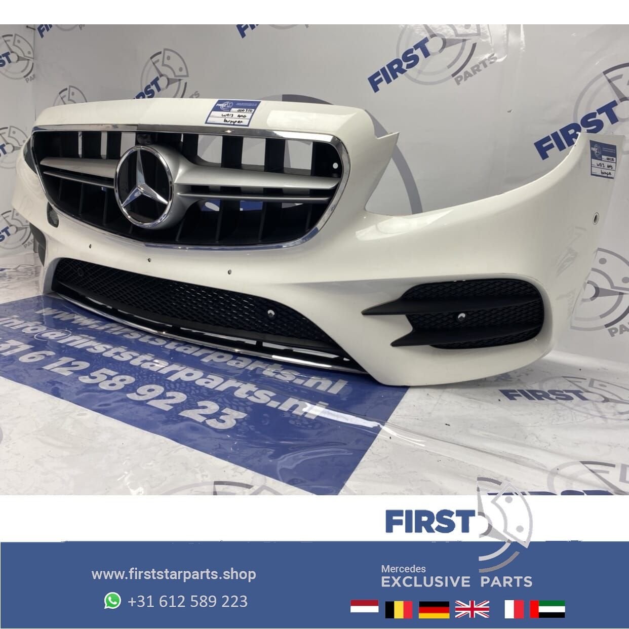 W213 AMG LINE VOORBUMPER + AMG GRIL Mercedes E Klasse WIT 20, Auto-onderdelen, Carrosserie en Plaatwerk, Gebruikt, -, Voor, Ophalen of Verzenden
