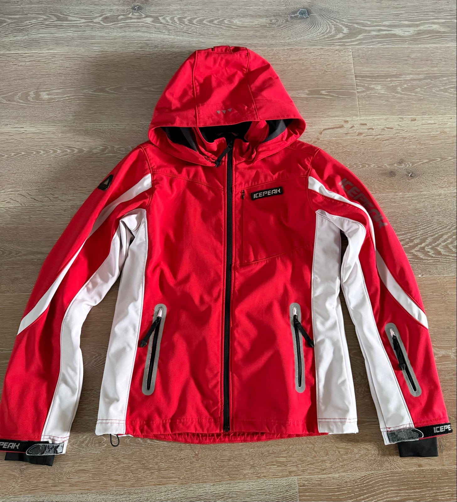 Icepeak softshell ski-jas rood/wit - Maat 42, Kleding | Dames, Ophalen of Verzenden, Gedragen, Maat 42/44 (L), Jack