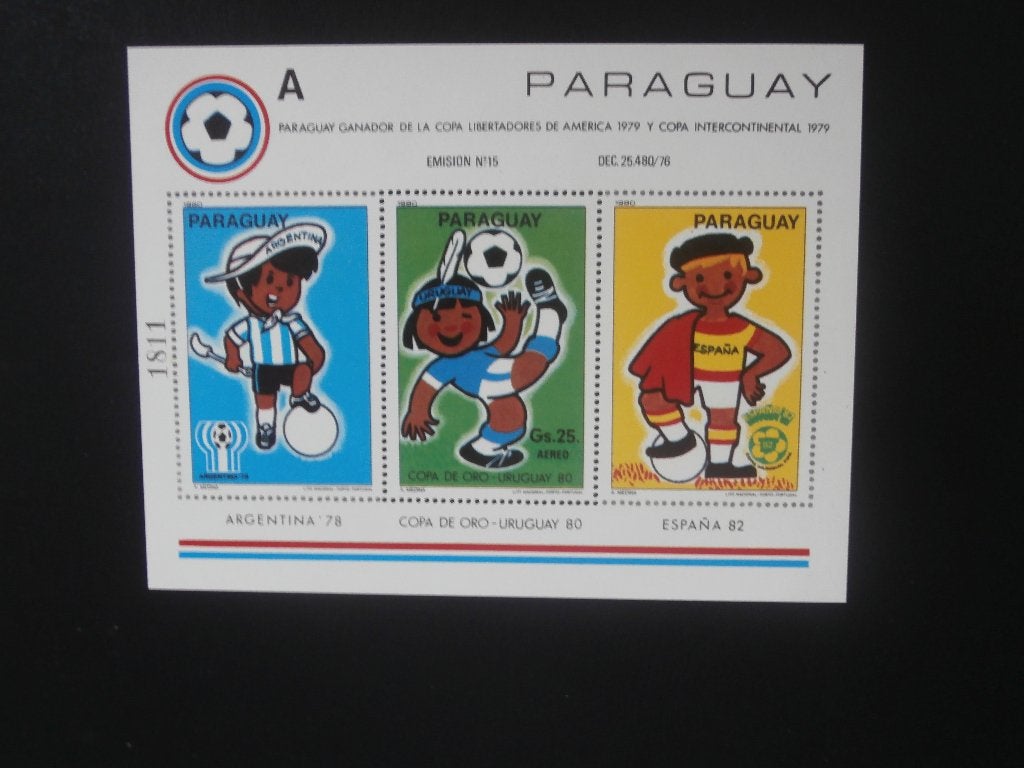PARAGUAY 1982; BLOK WK VOETBALLEN, Postzegels en Munten, Postzegels | Thematische zegels, Verzenden, Postfris, Sport