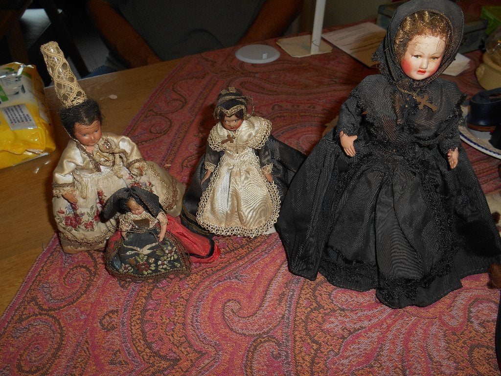 4 antieke petit coulain popjes een koop  30 e, Ophalen of Verzenden
