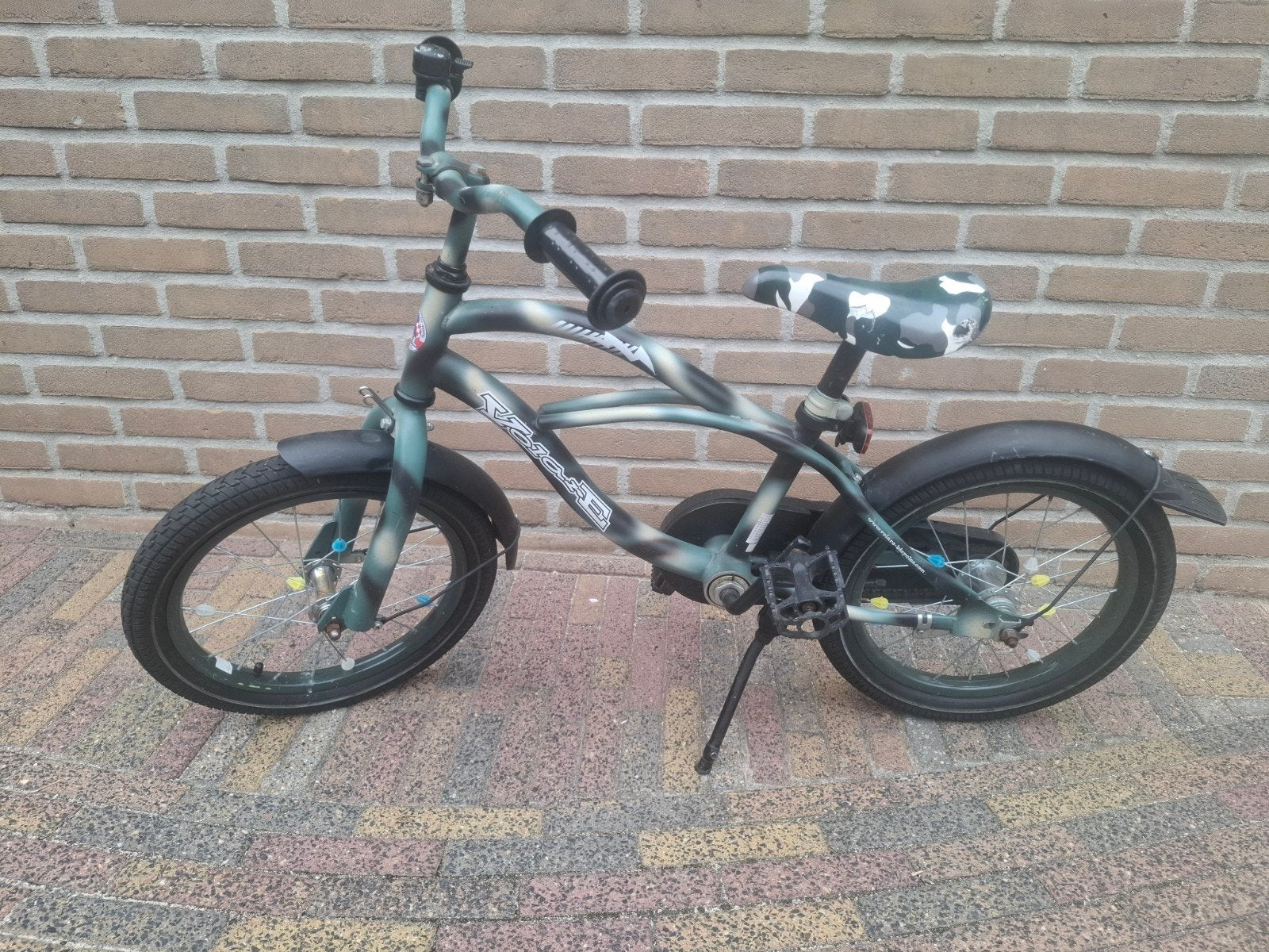 Stoere kinderfiets 16 inch - camouflage design, Terugtraprem, Onbekend, Ophalen of Verzenden, 16 tot 20 inch