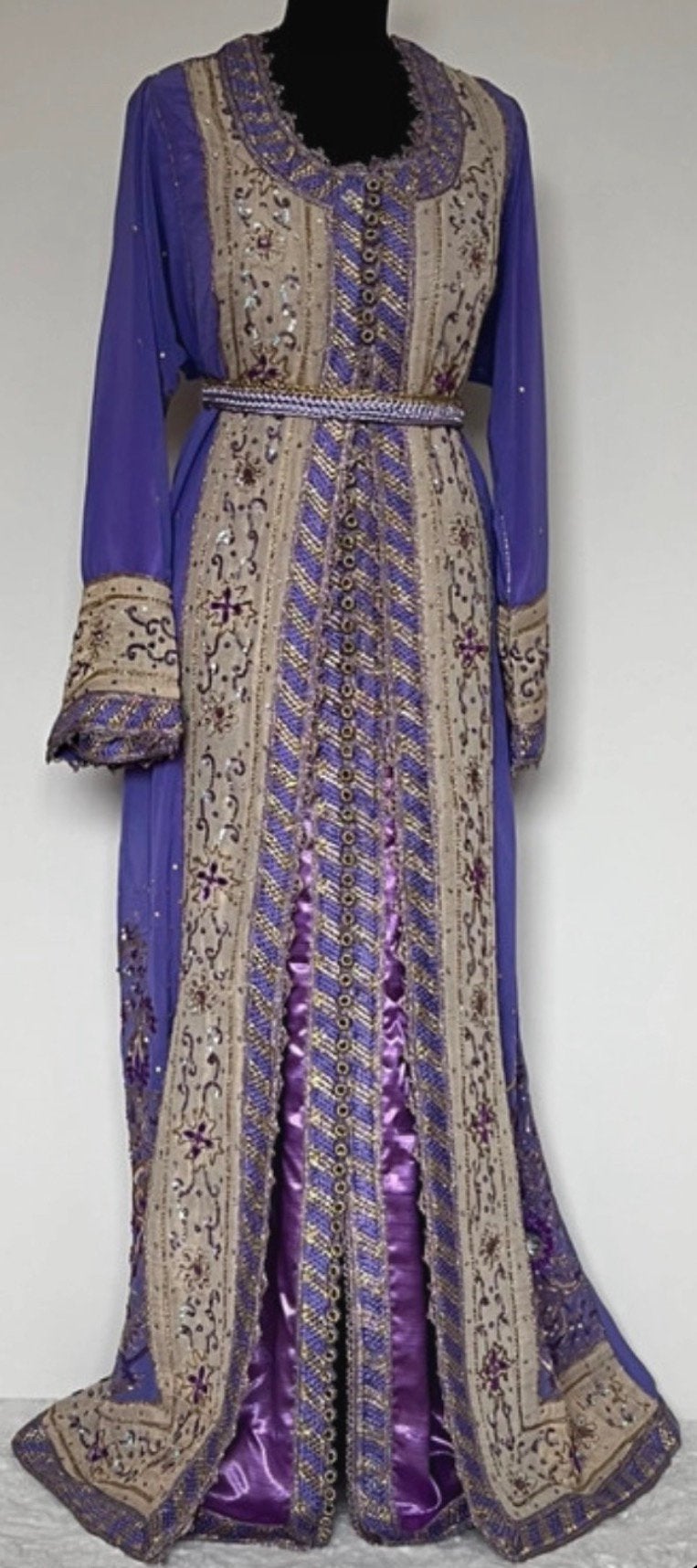 Arabische kaftan jurk Paarse Maat: S/M, Maat 38/40 (M), Overige typen, Verzenden, Paars