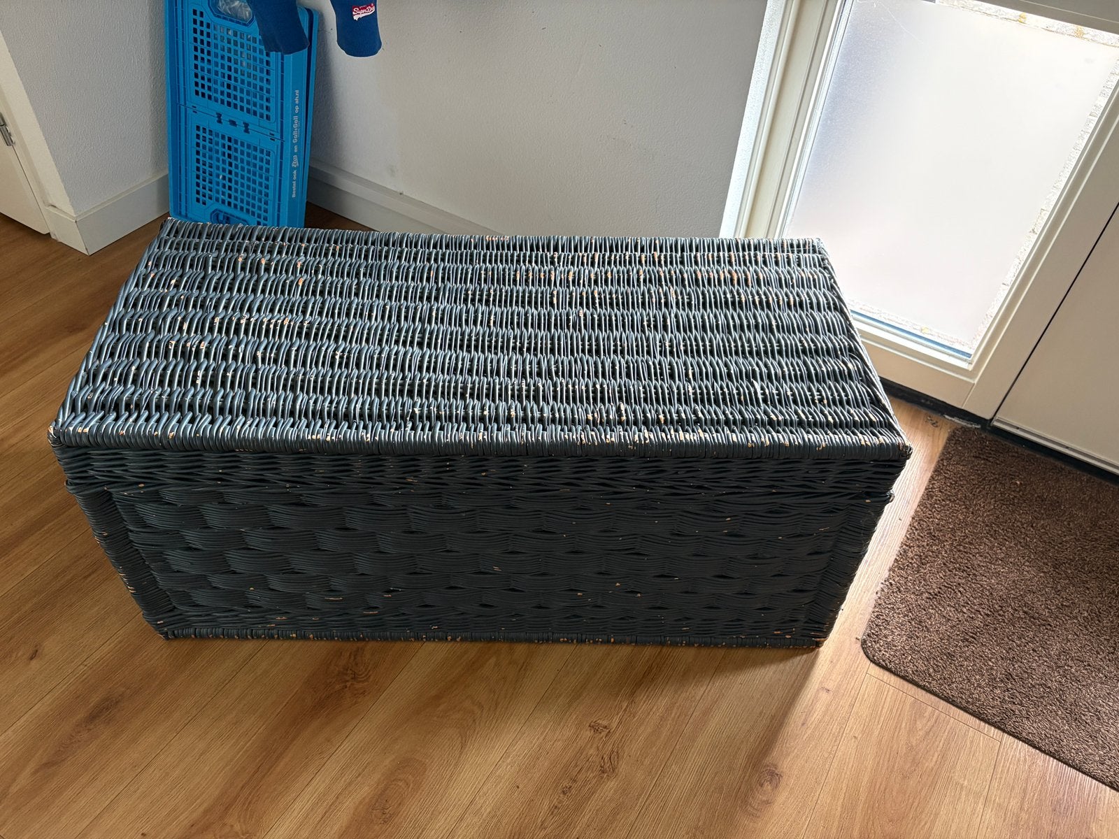 Grijze rieten kist 100x45x44, Huis en Inrichting, Ophalen, Gebruikt