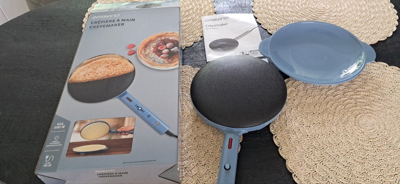 Ambiano Crêpemaker - Crêpière à main - Nieuw in doos, Minder dan 1 liter, Ophalen of Verzenden, Nieuw, 3 snelheden of meer
