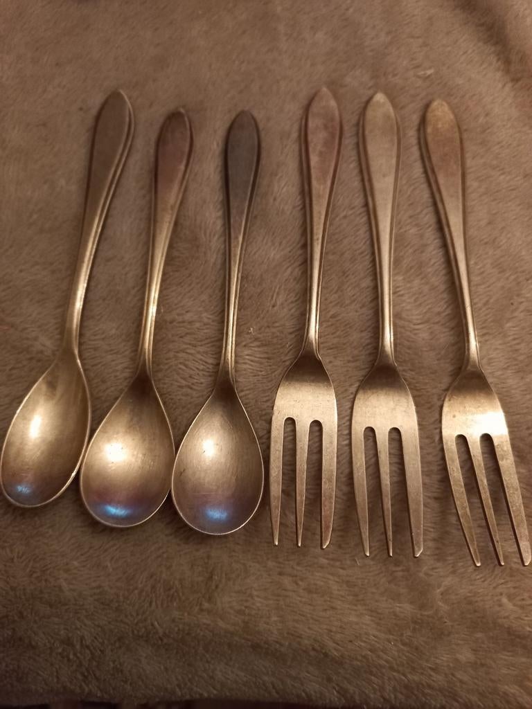 Vintage 6 Gero Zilvium 90 puntfilet bestek set, Ophalen of Verzenden
