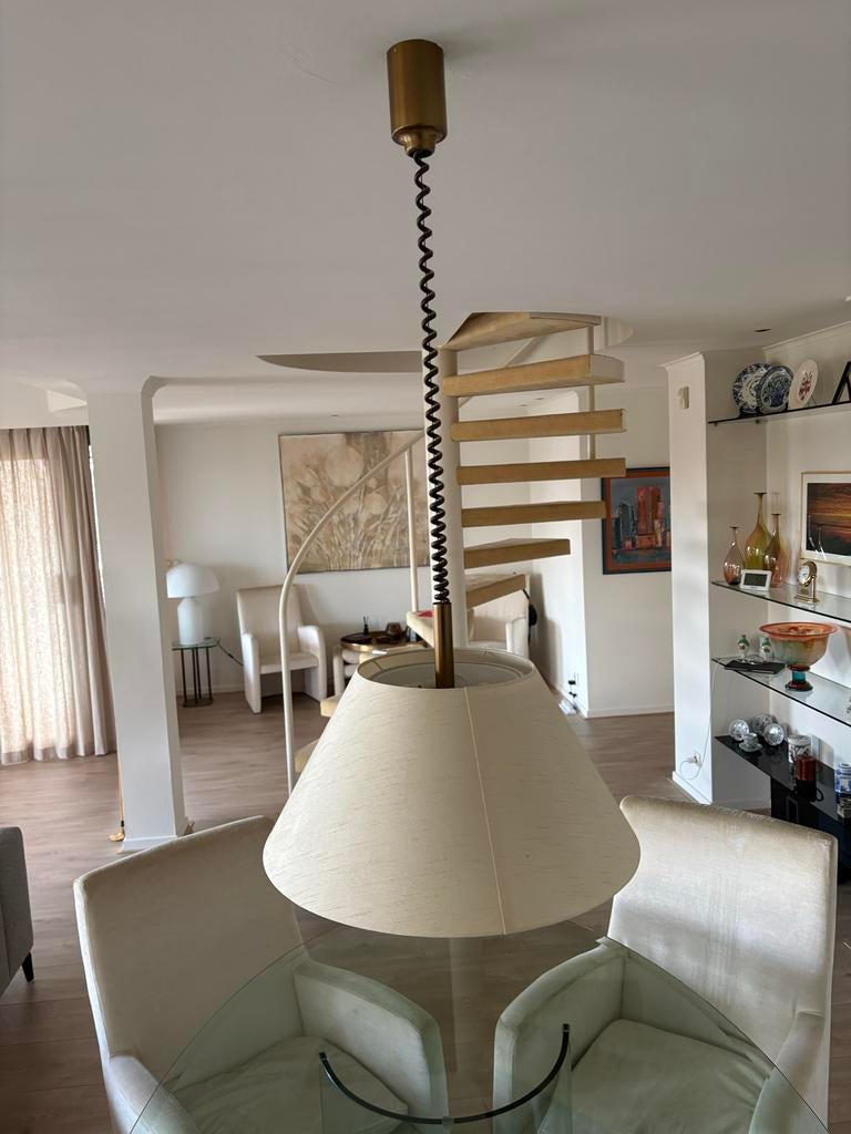 Verstelbare hanglamp eetkamer - nette staat, Ophalen of Verzenden, Gebruikt, Stof, Minder dan 50 cm