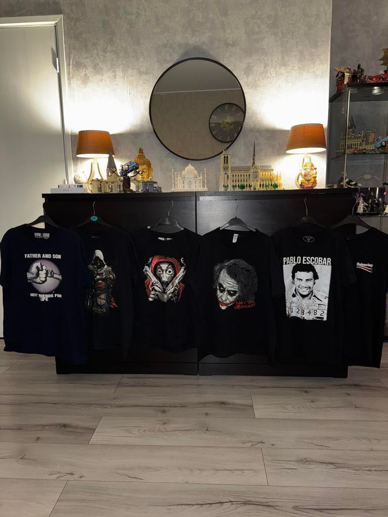 6x T-shirts (Joker, Pablo Esc, La Casa Del, Assassins etc., Ophalen of Verzenden, Overige kleuren