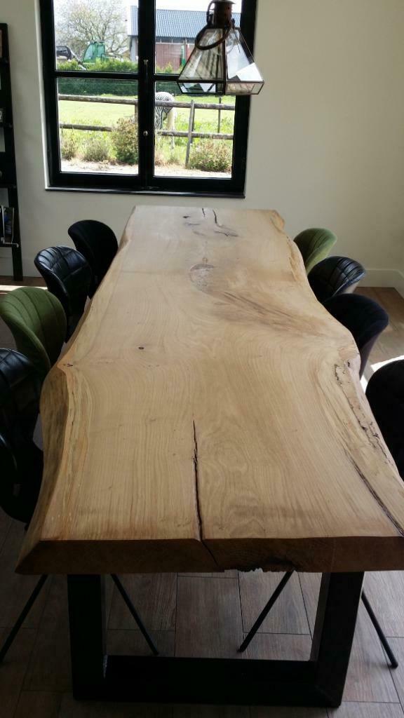 Foto 3 van Boomstamtafel, Boomstam tafel, Eiken Boomstamtafel
