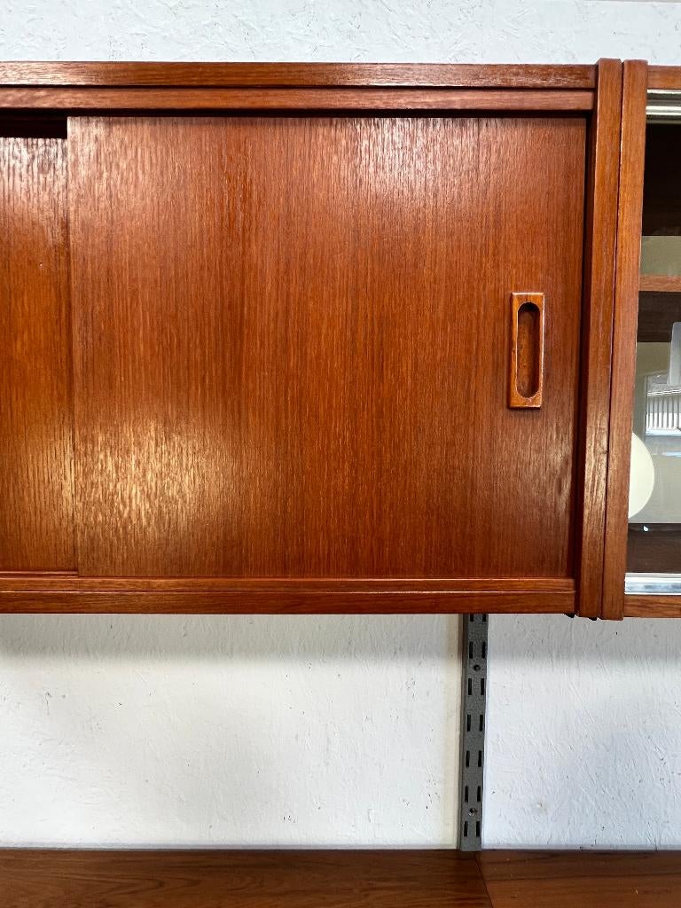 Vintage Teak Wandmeubel / Modulair Wandsysteem, 1960's, Ophalen, Gebruikt, 200 cm of meer, 150 tot 200 cm