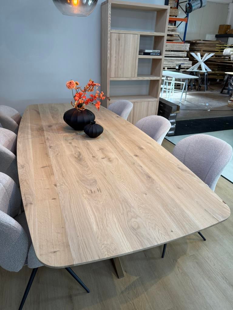 Eiken deens ovaal 180x100cm massieve deens ovale eiken tafel