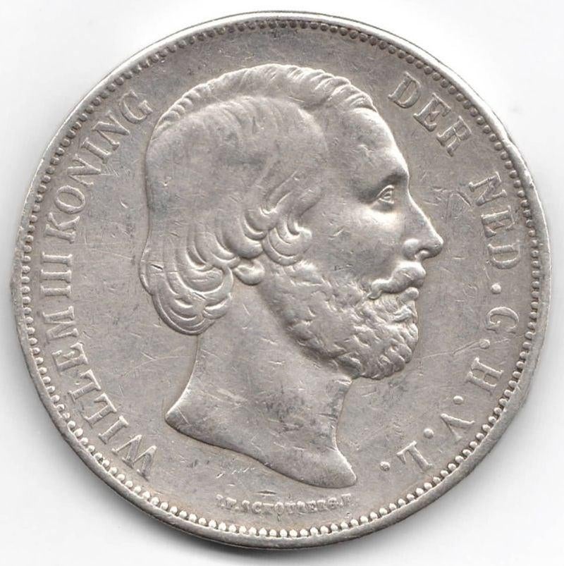 Nederland 2,5 gulden 1872 Willem 3, Postzegels en Munten, Munten | Nederland, Koning Willem III, Zilver, Ophalen of Verzenden