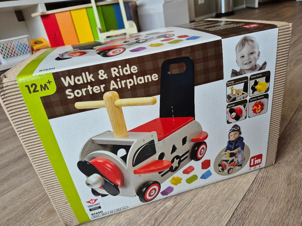 Vliegtuig loopwagen, Ophalen, Nieuw, Duw- of Trekspeelgoed