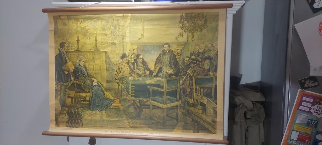 Schoolplaat Willem van Oranje in de Raad van State, Antiek en Kunst, Ophalen, Geschiedenis