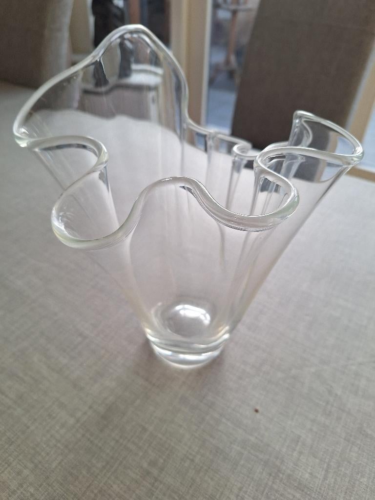 zakdoek of waaier vaas, Huis en Inrichting, Overige kleuren, Ophalen of Verzenden, Minder dan 50 cm, Glas