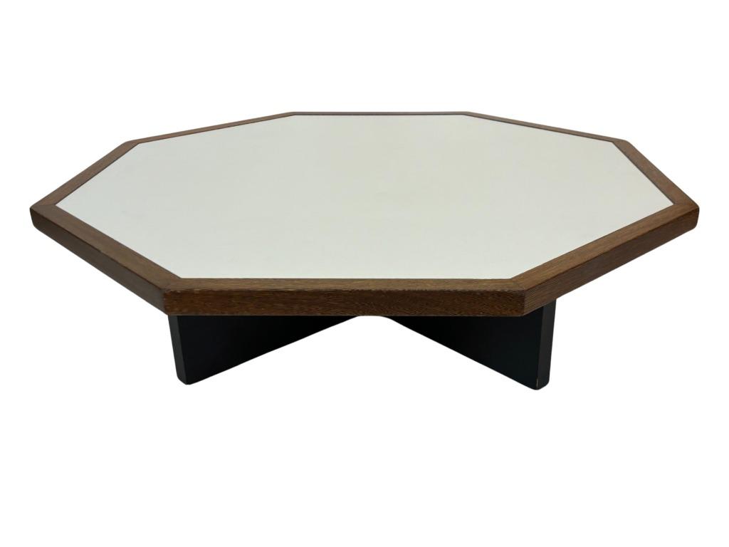Vintage salontafel achthoek design jaren 70 wenge octagon, Huis en Inrichting, Tafels | Salontafels, Ophalen, Overige houtsoorten