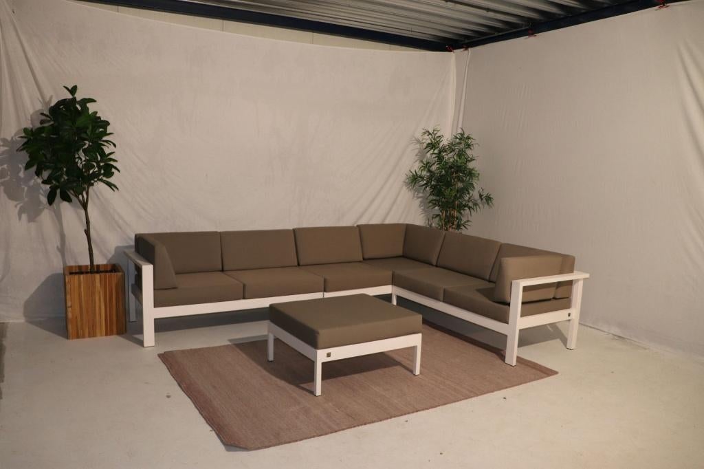 4Seasons Outdoor Cosmo loungeset hoekbank + hocker SALE #84, 5 zitplaatsen, Bank, Aluminium, Ophalen of Verzenden