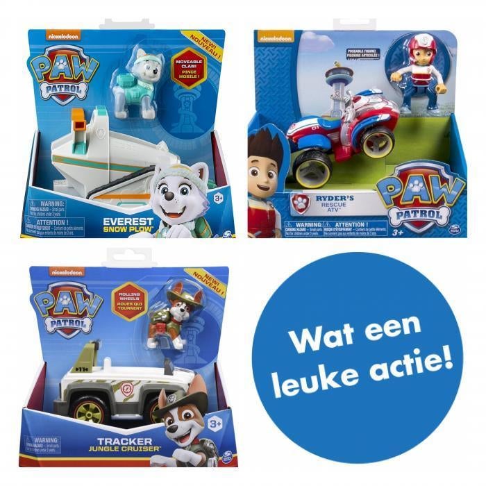 Paw Patrol Everest + Ryder + Tracker, Ophalen of Verzenden, Nieuw