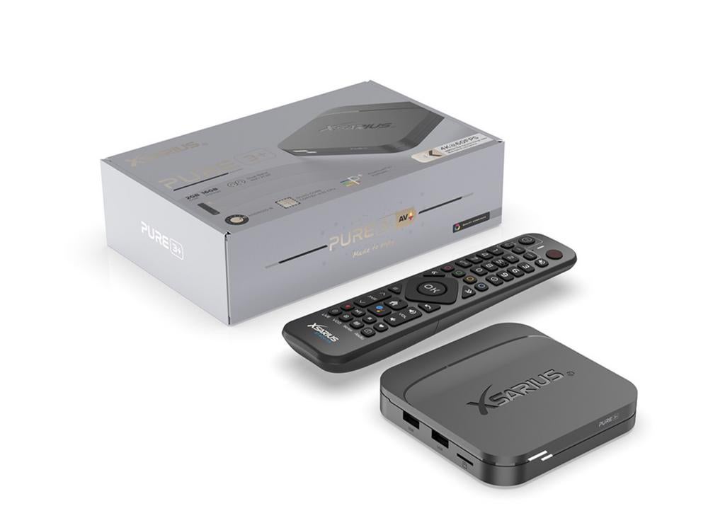 *** Xsarius Pure 3+ 4K Android TV Box IPTV NIEUW ***, Ophalen of Verzenden, Nieuw, HDMI, Minder dan 500 GB