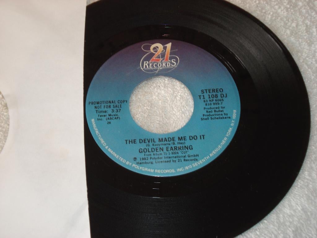 Golden Earring    Promo   Devil made Me Do It  Usa  Orgineel, Cd's en Dvd's, Vinyl Singles, Zo goed als nieuw, Pop, Ophalen of Verzenden