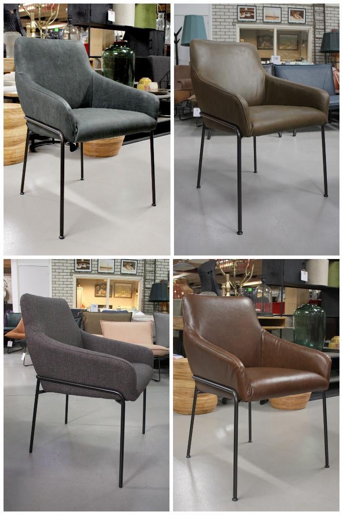 6x diverse luxe eetkamerstoel Jolly Jess Design armleuningen, Ophalen, Zo goed als nieuw, Leer, Vijf, Zes of meer stoelen