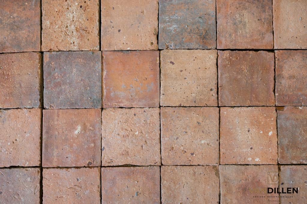 Antieke Franse plavuizen tegels zalm nuance 67.5M2 16x16, Doe-het-zelf en Verbouw, Steen of Klei, Verzenden, Minder dan 50 cm