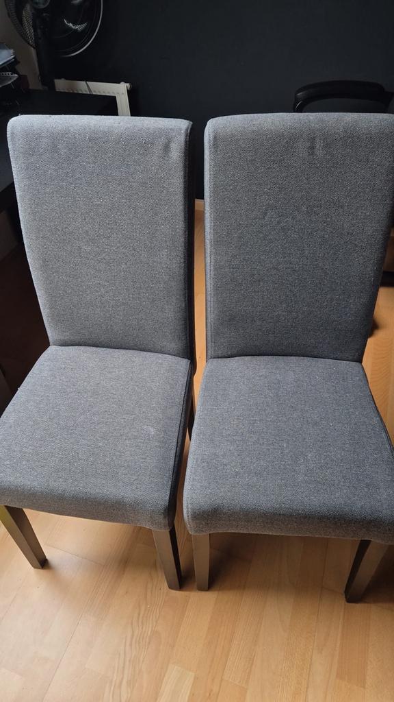 Grijze Stoffen Stoelen - Set van Twee, Twee, Ophalen of Verzenden, Zo goed als nieuw, Grijs