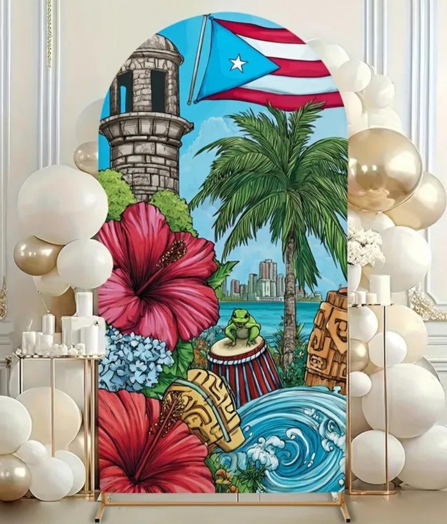 Elastische bannering Puerte Rico voor boog, Ophalen of Verzenden, Nieuw, Versiering