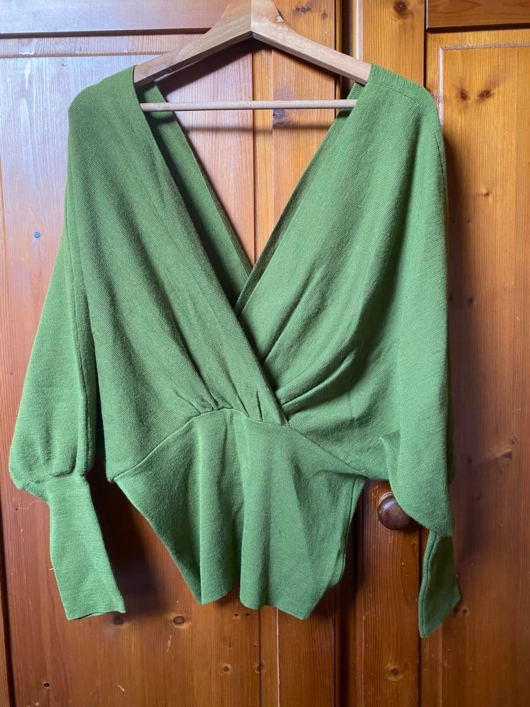 Prachtige Cora Kemperman wollen trui - XL, olijfgroen, Ophalen of Verzenden, Gedragen, Maat 46/48 (XL) of groter, Groen