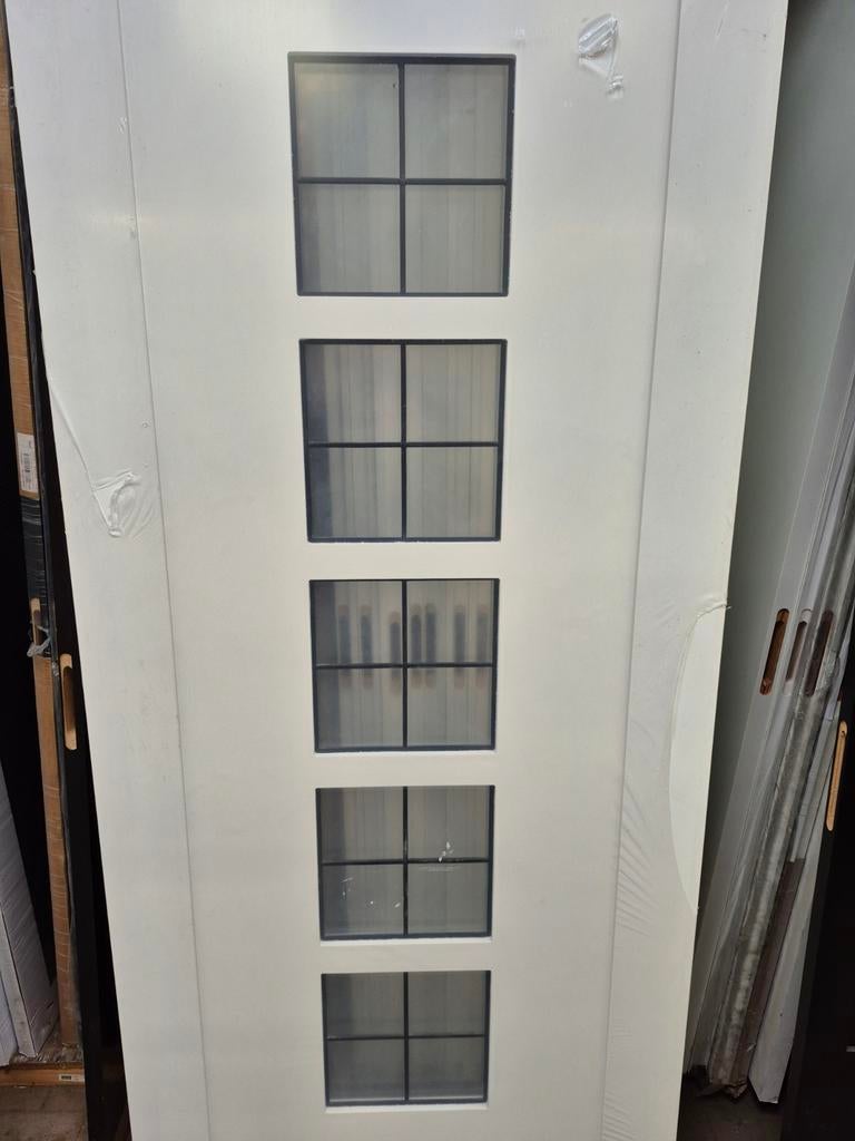 88x231,5cm binnendeur opdek L met glas in lood CD12, Ophalen, 80 tot 100 cm, Binnendeur, Nieuw