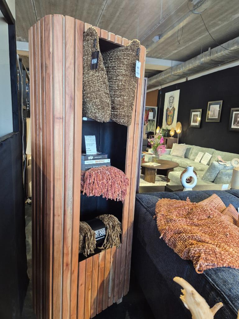 Boekenkast Zanzibar | Acaciahout & Marmer Extra Korting!, Huis en Inrichting, Kasten | Boekenkasten, Met deur(en), Overige materialen