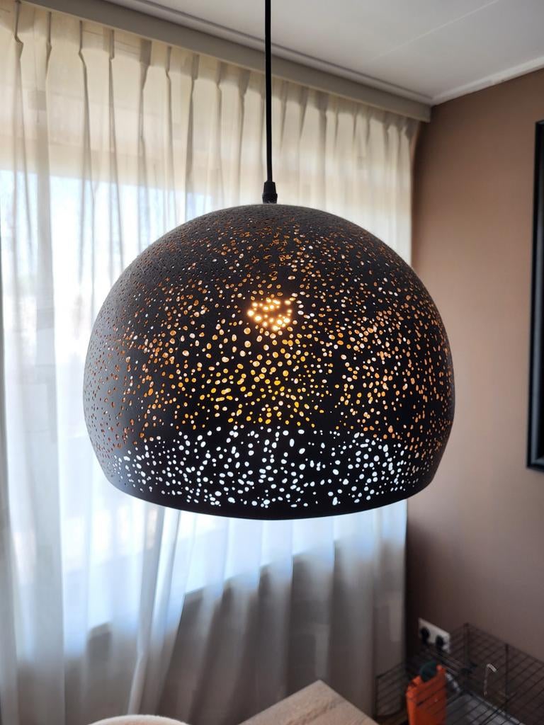 Sfeervolle hanglamp zwart, Ophalen of Verzenden, Zo goed als nieuw, Minder dan 50 cm