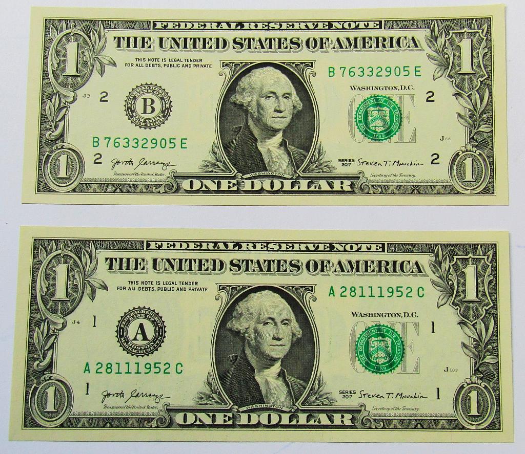 ** 2017  -  USA  - 2 x One Dollar Washington  -   UNC **, Verzenden, Noord-Amerika, Setje