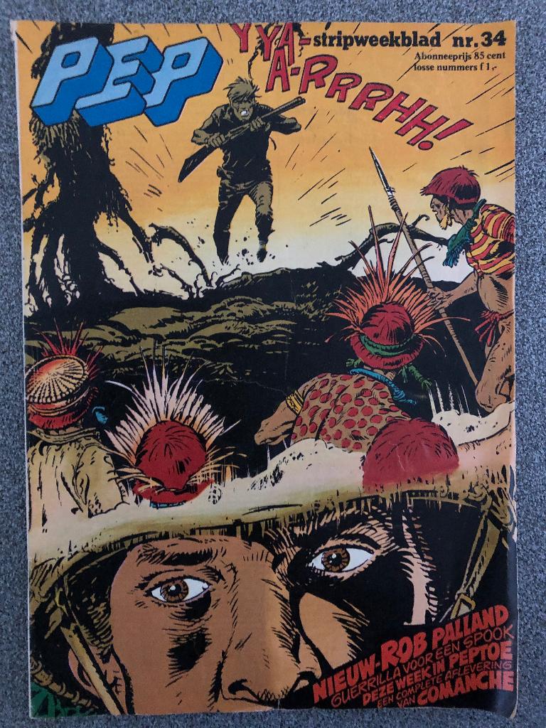 Weekblad Pep 1974 Nr 34, Boeken, Stripboeken, Gelezen, Ophalen of Verzenden, Pep, Eén stripboek